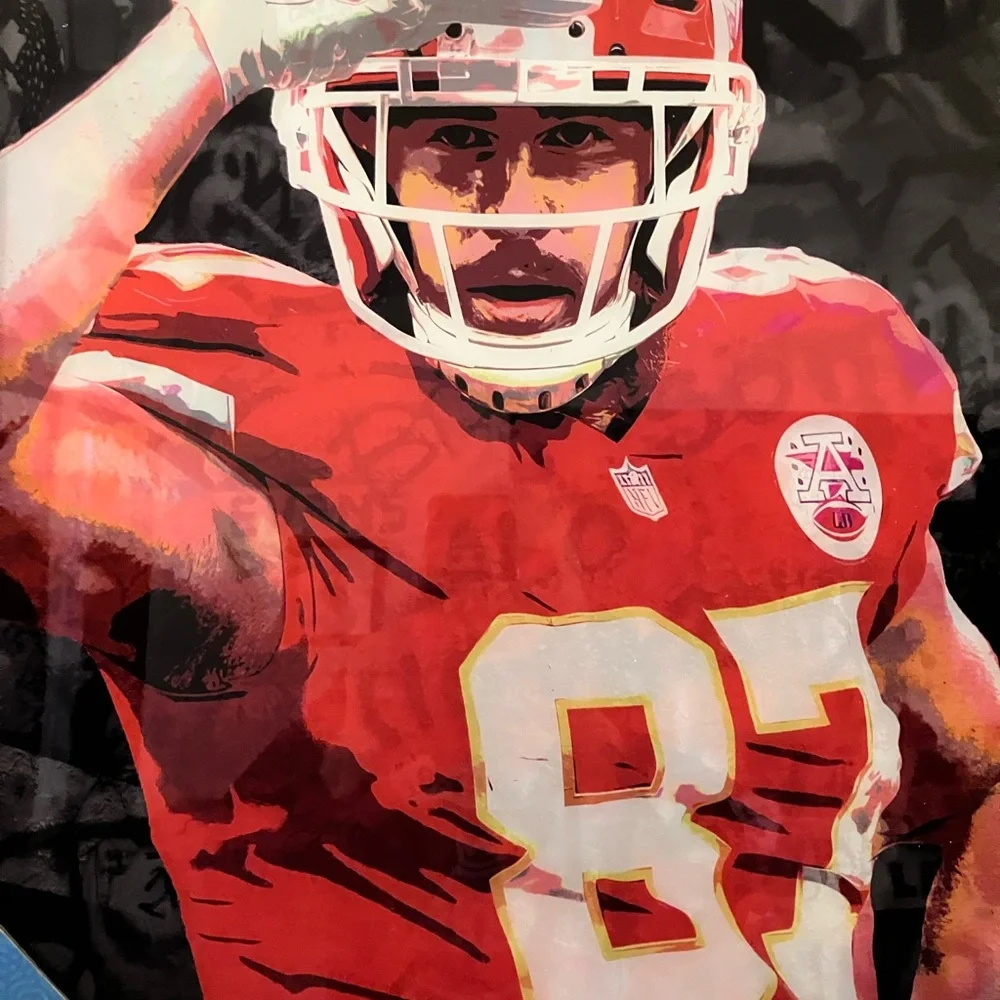 TRAVIS KELCE Vibrant Visions Sports Wall Art 87 Kansas City Chiefs 16x20 NEW NIB